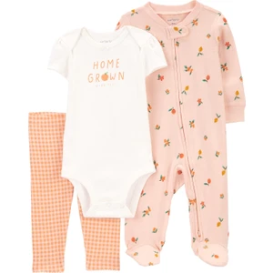 Kız Bebek Tulum Body Pantolon Set 3'lü Paket