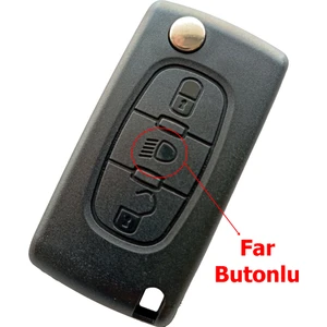 Citroen Berlingo C3 C4 C5 Uyumlu 3 Tuşlu Kumanda Anahtar Kabı Oto Anahtarlık Pil Yataklı Logolu
