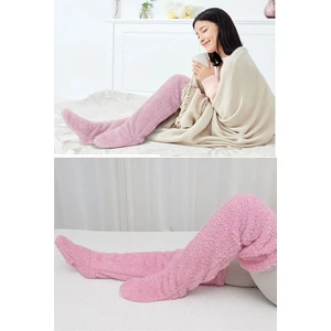 Sock Peluş Uyku Çorabı Welsoft Diz Üstü Oda Çorabı Ayak Isıtıcı Uzun Gonç Çorap