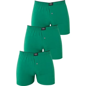 Arma Yıldız Erkek Yeşil Düğmeli Boxer 3'lü Paket %100 Pamuklu Penye