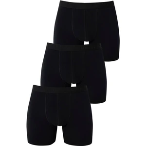 Arma Yıldız Erkek Siyah Likralı Uzun Boxer 3lü Set