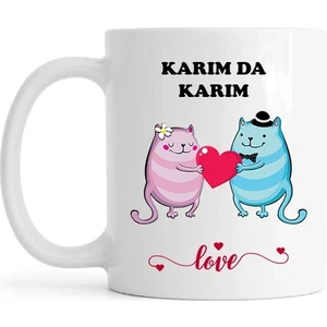 Kocam Da Kocam &  Karım Da Karım Yazılı Beyaz Kupa Bardak (Tip 2)--(1 Adet)