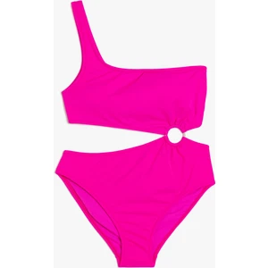 Tek Omuz Mayokini Halka Detaylı Astarlı Pedli