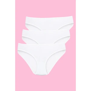 Kız Çocuk Külot Beyaz 3'lü Paket %100 Pamuklu