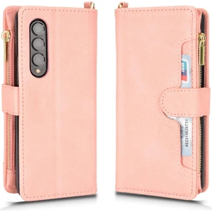 Manyi Mall Samsung Galaxy Z Için Kılıf Fold 3 Kart Tutucu Manyetik Pu Deri Flip (Yurt Dışından)
