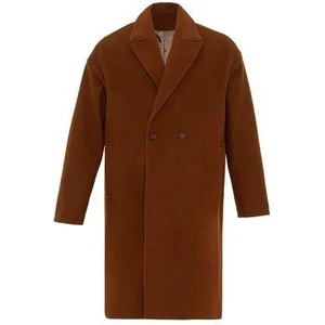 Kahve Oversize Kruvaze Erkek Kaban