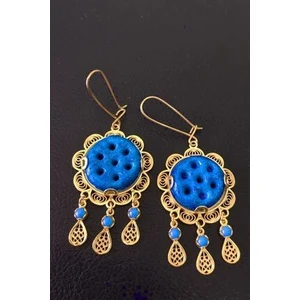 Agai Silver Yedi Delikli Telkari Süryani Nazar Boncuğu Gümüş Küpe