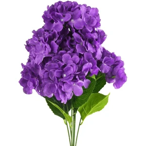 Yapay Çiçek Ortanca Çiçeği Demeti 43 Cm Mor Koyu