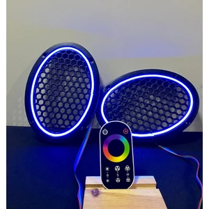 Bi Moda Dokunmatik Kumandalı Neon Işıklı Oval Hoparlör Kapağı 1 Takım (2 Adet) 6x9