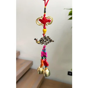 Mini Tavuskuşu Renkli Rüzgar Çanı/Feng Shui Bereket Zili