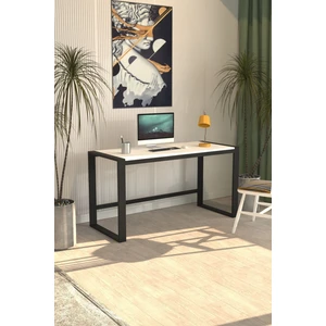 Marsilya Çalışma Masası Bilgisayar Masası Ofis Masası 122x55 Beyaz