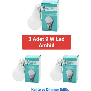 3 Adet LED Ampül 9W Beyaz