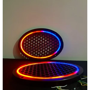 Bi Moda 358 Modlu Kayar Ledli Oval Hoparlör Kapağı Pixel Kayar Neon Işıklı Oval Kapak