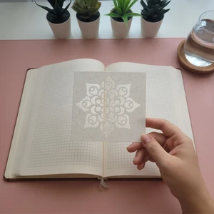 Karmelom Studio Mandala Çizim Boyama Çiçek Desenli Şablon Cetvel