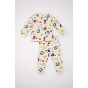 Erkek Bebek Pijama Takım Baskılı Penye Uzun Kollu Üst Beli Lastikli Uzun Alt D1766A524AU