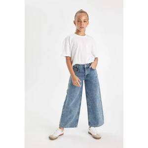 Kız Çocuk Wide Leg Geniş Bol Paça Cepli Jean Pantolon C8533A824AU