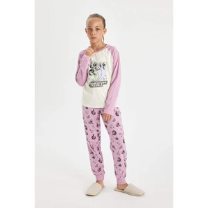 Kız Çocuk Pijama Takımı PowerPuff Girls Uzun Kollu Üst Uzun Alt D4158A824AU