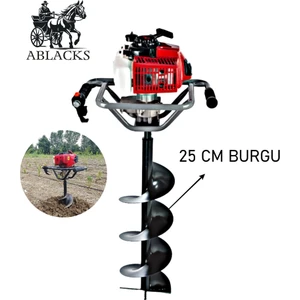 Toprak Burgu Makinesi 25 cm Burgulu