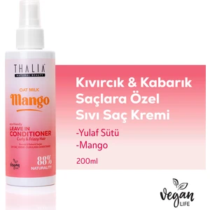 Yulaf Sütü & Mango Özlü Kıvırcık & Kabarık Saçlara Özel Sıvı Bakım Kremi 200ML