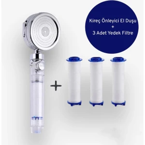 Kireç Önleyici Su Tasarruflu Masaj Özellikli Duş Başlığı ve 3 Adet Yedek Filtre