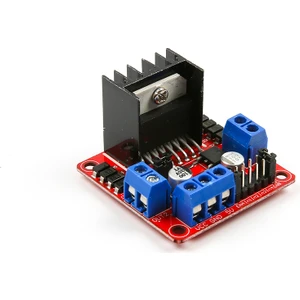 L298N Voltaj Regulatörlü Çift Motor Sürücü Kartı (Kırmızı PCB)