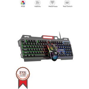 Tmk-06 Gaming Rgb Işıklı Kablolu Q Klavye ve Mouse Seti Siyah