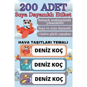 200 Adet Suya Dayanıklı Okul Etiketi Kişiye Özel Kalem Defter Kitap Sticker