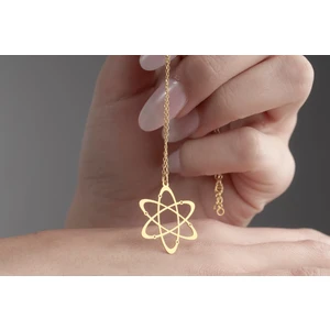Molekül Sembolü Atom Gümüş KOLYE,925 Ayar Gümüş Kolye,gümüş,rose Gold,altın Kaplama Kolye