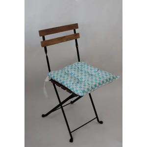 Dekoratif Pofidik Sandalye Minderi Bağcıklı 40x40 (Mavi)