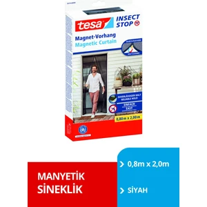 Mıknatıslı Kapı Sineklik Küçük 0,8m x 2,0m Siyah