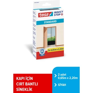 Sineklik Standart Çırt Bantlı Siyah Kapı İçin