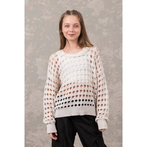 Ajurlu Örme Kız Çocuk Triko Bluz