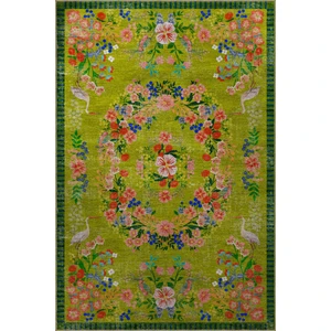 Rugs Modern Floral Mira Yeşil Tema Çok Renkli Çiçek Desenli Renkli Dokuma Taban Halı Mira 2921