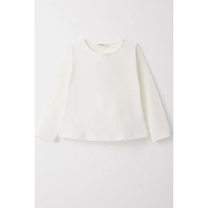Kız Çocuk Uzun Kollu Tişört Basic 3-7 Yaş, Ekru