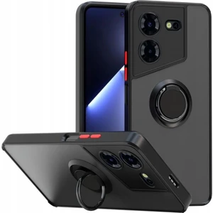 Tecno Pova 5 Pro Kılıf Montreal Yüzüklü Mıknatıslı Kamera Korumalı Silikon Siyah