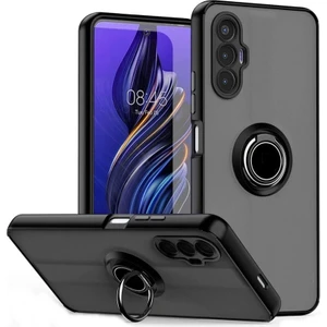Tecno Pova 3 Kılıf Montreal Yüzüklü Mıknatıslı Kamera Korumalı Silikon Siyah