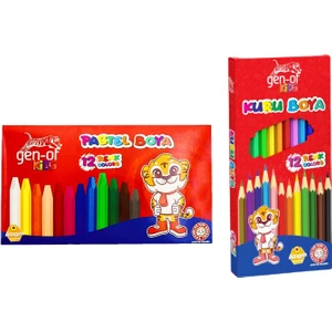 Kuru Boya 12 Renk + Pastel Boya 12 Renk