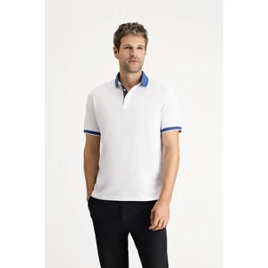 Polo Yaka Regular Fit Desenli Pamuklu Tişört