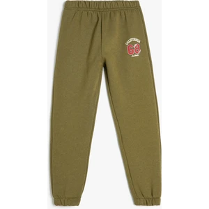 Basic Jogger Eşofman Altı Baskılı Beli Bağlamalı Cepli