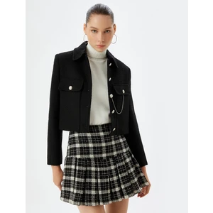 Mini Pileli Tüvit Etek Ekoseli Çok Renkli Slim Fit