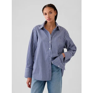 Kadın Mavi Organik Pamuk Big Gömlek