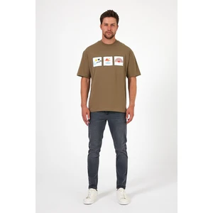 Erkek Bisiklet Yaka  Baskılı T-Shirt 0210