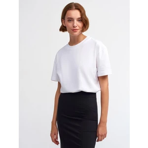 30312 Dilvin T-Shirt Dekoratif Dikişli Bisiklet Yaka