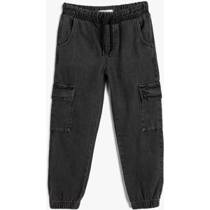 Çocuk Jogger Kot Pantolon Cepli Pamuklu