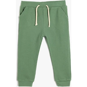 Basic Eşofman Altı Dokulu Beli Bağlamalı Pamuklu