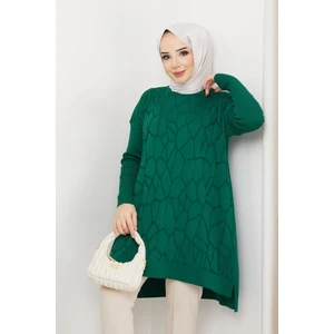 Pamuk Butik Kadın Merserize Örümcek Ağı Desenli Triko Kazak Tunik -PMK246