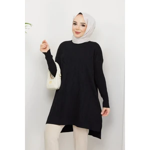 Pamuk Butik Kadın Merserize Örümcek Ağı Desenli Triko Kazak Tunik -PMK246