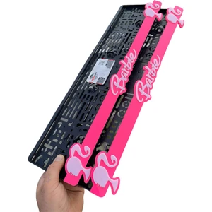 Barbie Tasarım Pembe Zemin Lüx Pleksi Plakalık