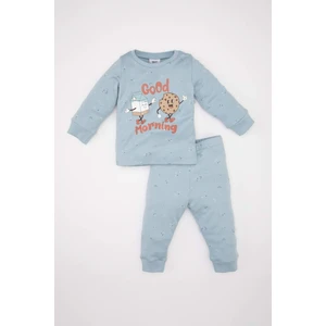 Erkek Bebek Pijama Takımı Baskılı Uzun Kollu Üst Uzun Alt D1773A524AU