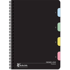 Keskin Color Premier Spiralli Siyah Plastik Kapak 4 Bölmeli 120 Yaprak 17*24 Kareli Defter